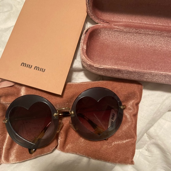 Miu Miu Heart Sunglasses Azure